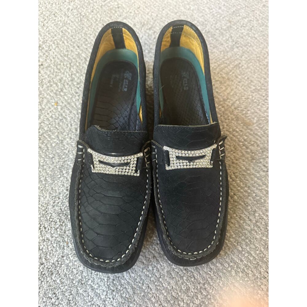 Belles by Romus‎ black suede leather loafers womens 42 10.5-11